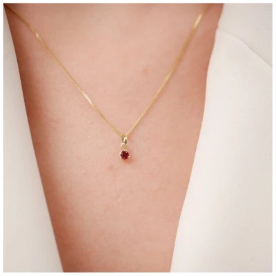 MUNICH JEWELS Kette Geburtsstein Januar Granat