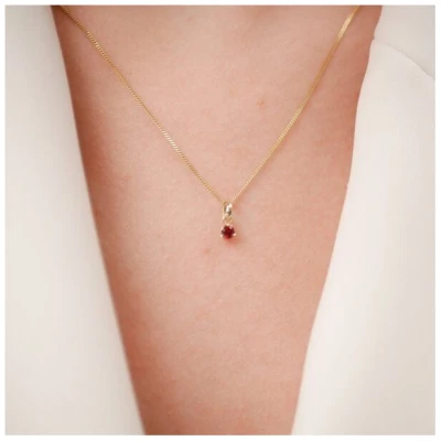 MUNICH JEWELS Kette Geburtsstein Juli Rubin