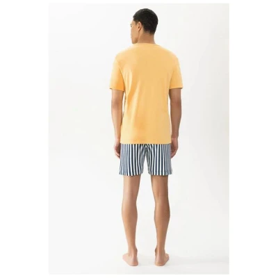 Mey Herren Schlafanzug Pyjama kurz "Sun Stripes" Made-in-Green