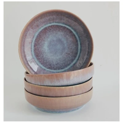 NAKOA Keramik Pastateller 4er Set I Handgefertigtes Steingut-Geschirrset I Hochwertige Keramikschalen I Pasta Bowl I Salatschüssel Set I Langlebig & Spülmaschinenfest I Modernes Design I 22,5 x 6 cm