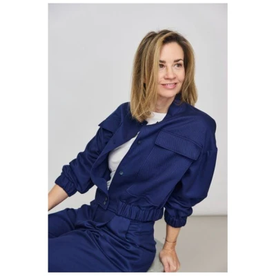 NINA REIN Blouson Jacke aus Lyocell Blau