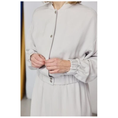 NINA REIN Blouson Jacke aus Lyocell in Grau