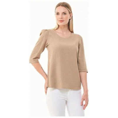 ORGANICATION 3/4-Arm Bluse aus LENZING ECOVERO und Leinen