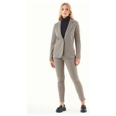 ORGANICATION Blazer aus Bio-Baumwolle-Mix mit Hahnentrittmuster