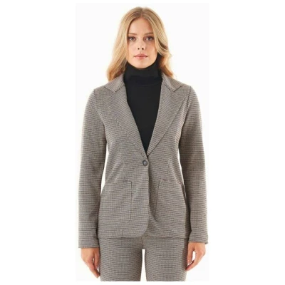 ORGANICATION Blazer aus Bio-Baumwolle-Mix mit Hahnentrittmuster