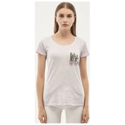 ORGANICATION Garment Dyed T-Shirt aus Bio-Baumwolle mit Kaktus-Print