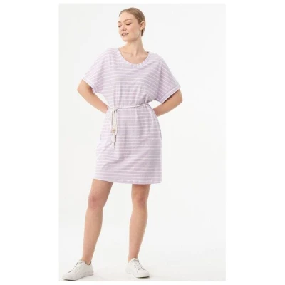 ORGANICATION Gestreiftes Jerseykleid aus Bio-Baumwolle und Leinen