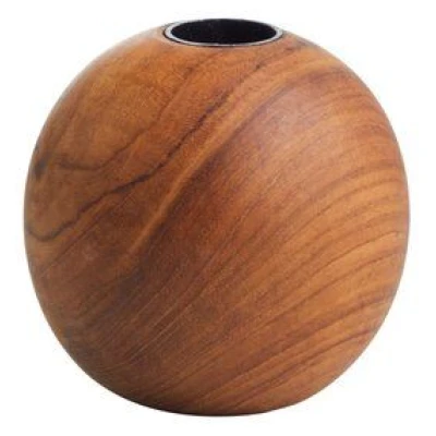 Originalhome Kerzenständer aus recyceltem Teakholz, Ball, M