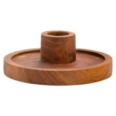 Originalhome Kerzenständer aus recyceltem Teakholz, Luna