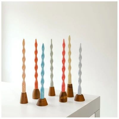 Originalhome Kerzenständer aus recyceltem Teakholz, Triangle, M