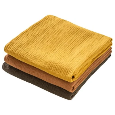 People Wear Organic Biobaby Mulltuch 3er-Pack, 100% Bio-Baumwolle, 65x65cm,4 Farbvarianten