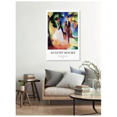 Photocircle Poster / Leinwandbild - August Macke: Menschen an einem blauen See - Ausstellungsposter