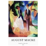 Photocircle Poster / Leinwandbild - August Macke: Menschen an einem blauen See - Ausstellungsposter