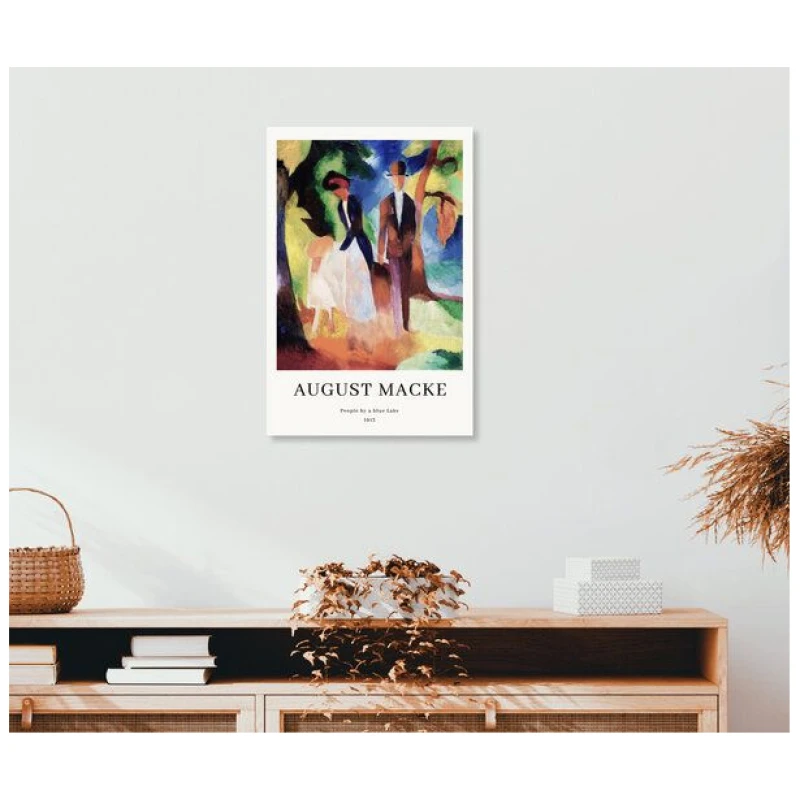 Photocircle Poster / Leinwandbild - August Macke: Menschen an einem blauen See - Ausstellungsposter