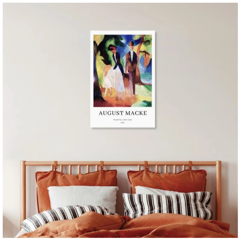Photocircle Poster / Leinwandbild - August Macke: Menschen an einem blauen See - Ausstellungsposter
