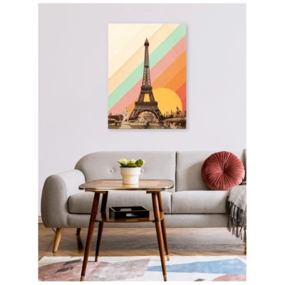 Photocircle Poster / Leinwandbild - Eiffelturm vor Regenbogen