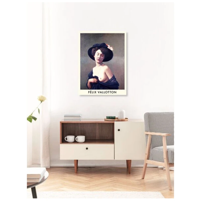Photocircle Poster / Leinwandbild - Felix Vallotton: Frau mit schwarzem Hut
