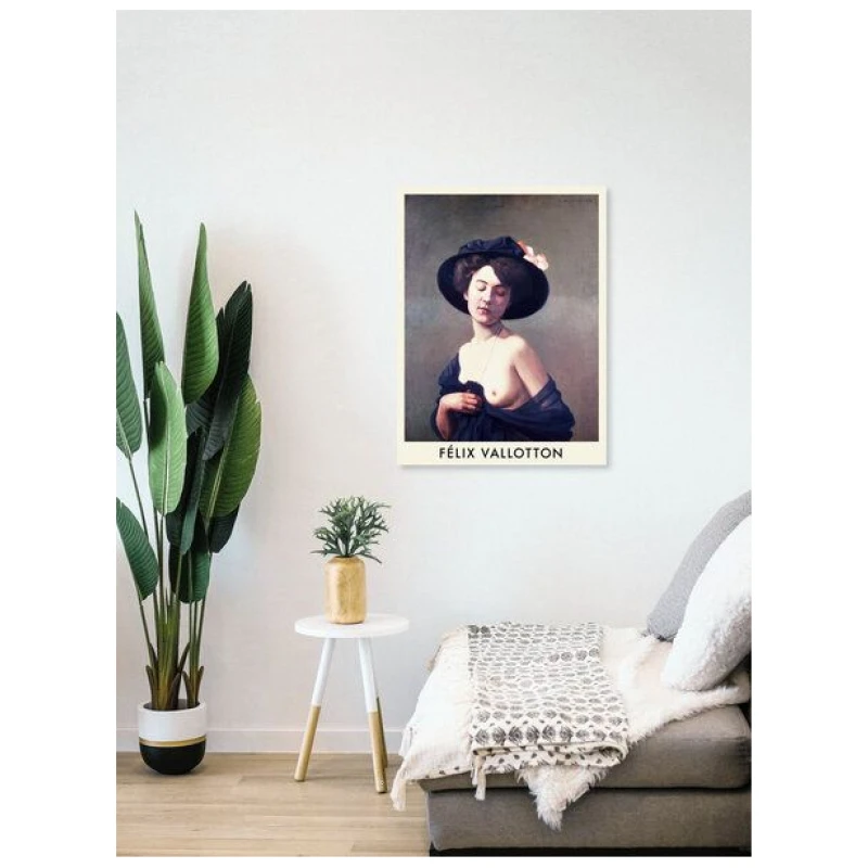 Photocircle Poster / Leinwandbild - Felix Vallotton: Frau mit schwarzem Hut