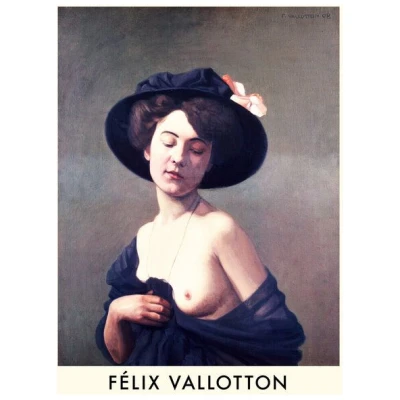 Photocircle Poster / Leinwandbild - Felix Vallotton: Frau mit schwarzem Hut