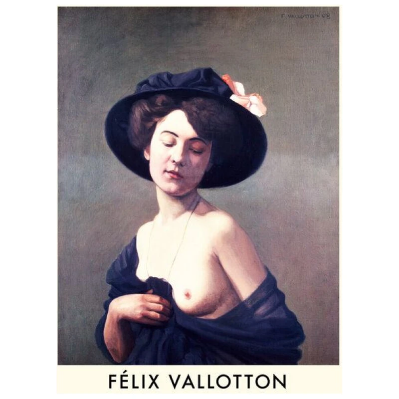 Photocircle Poster / Leinwandbild - Felix Vallotton: Frau mit schwarzem Hut