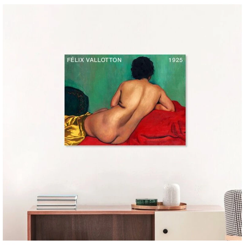 Photocircle Poster / Leinwandbild - Félix Vallotton: Nude dos sur un canapé rouge (1925)