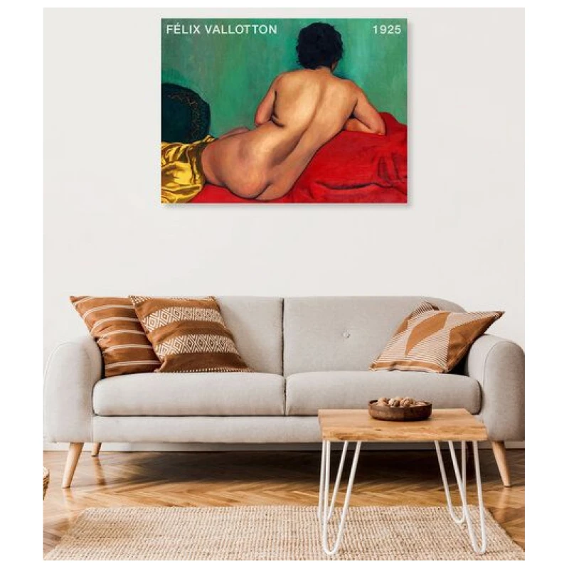 Photocircle Poster / Leinwandbild - Félix Vallotton: Nude dos sur un canapé rouge (1925)