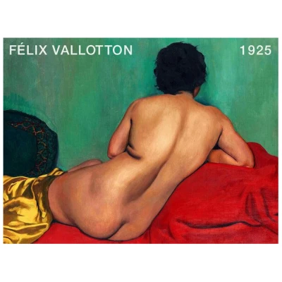 Photocircle Poster / Leinwandbild - Félix Vallotton: Nude dos sur un canapé rouge (1925)