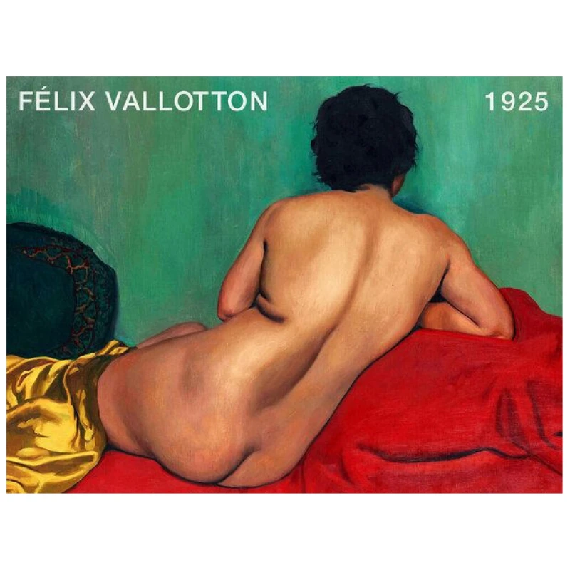 Photocircle Poster / Leinwandbild - Félix Vallotton: Nude dos sur un canapé rouge (1925)