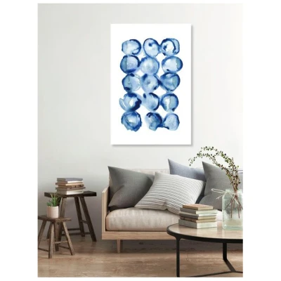 Photocircle Poster / Leinwandbild - Indigo Watercolor Circles Pattern