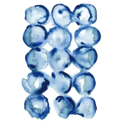 Photocircle Poster / Leinwandbild - Indigo Watercolor Circles Pattern