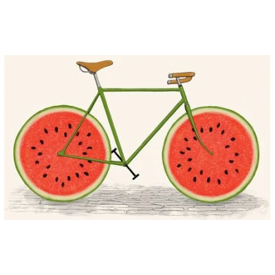 Photocircle Poster / Leinwandbild - Juicy - Wassermelonen-Fahrrad