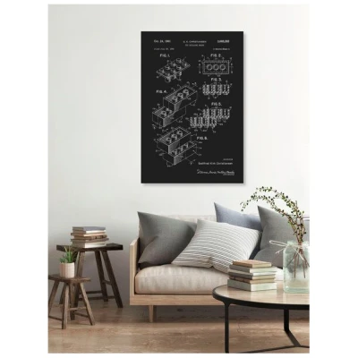 Photocircle Poster / Leinwandbild - Lego Print schwarzweiß