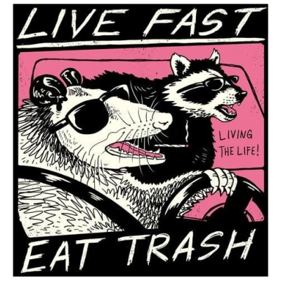 Photocircle Poster / Leinwandbild - Live Fast, Eat Trash