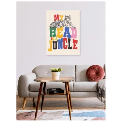 Photocircle Poster / Leinwandbild - My Head Is A Jungle - Tiger Colorful Type