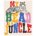 Photocircle Poster / Leinwandbild - My Head Is A Jungle - Tiger Colorful Type