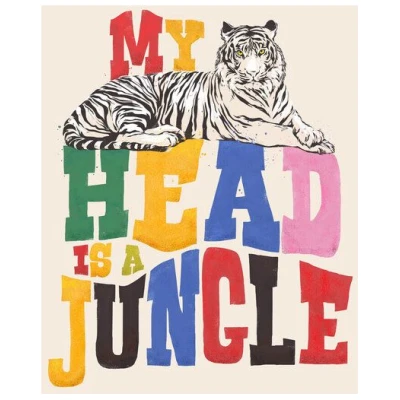 Photocircle Poster / Leinwandbild - My Head Is A Jungle - Tiger Colorful Type