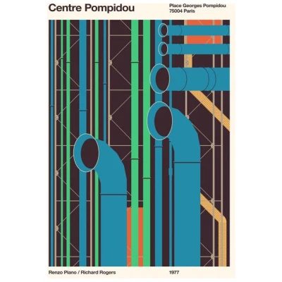Photocircle Poster / Leinwandbild - Pompidou