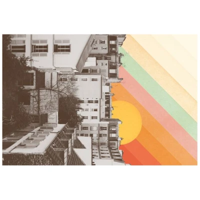 Photocircle Poster / Leinwandbild - Regenbogenhimmel über Paris