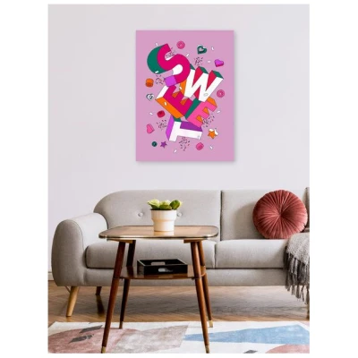 Photocircle Poster / Leinwandbild - SWEET - colorful 3D typography on pink