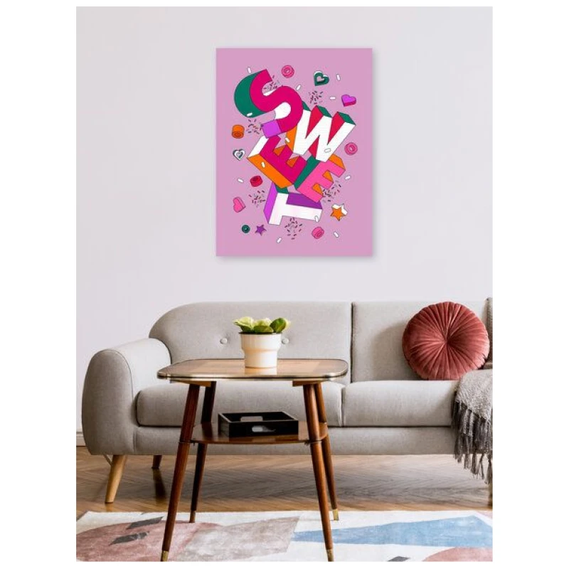 Photocircle Poster / Leinwandbild - SWEET - colorful 3D typography on pink