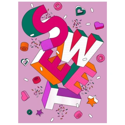 Photocircle Poster / Leinwandbild - SWEET - colorful 3D typography on pink