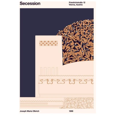 Photocircle Poster / Leinwandbild - Secession Print Creme