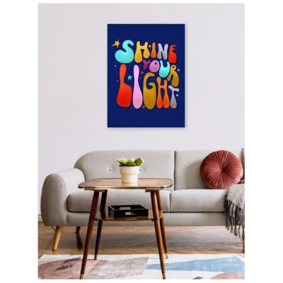 Photocircle Poster / Leinwandbild - Shine Your Light - 70's style typography