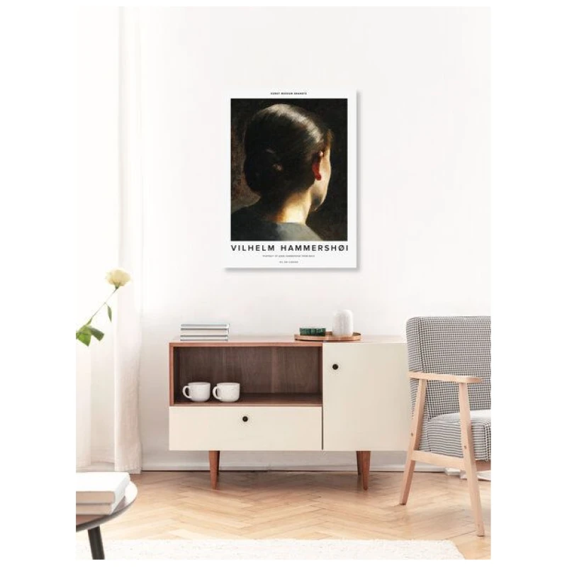 Photocircle Poster / Leinwandbild - Vilhelm Hammersh⌀i: Porträt von Anna Hammersh⌀i von hinten