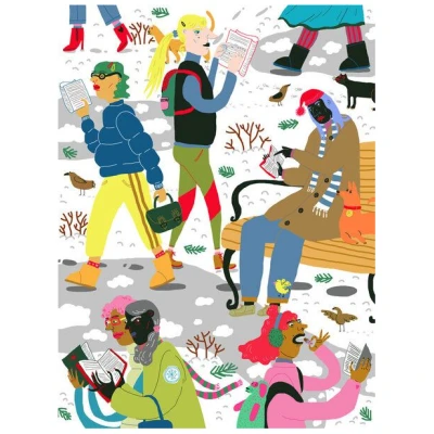 Photocircle Poster / Leinwandbild - Winter Reading Club