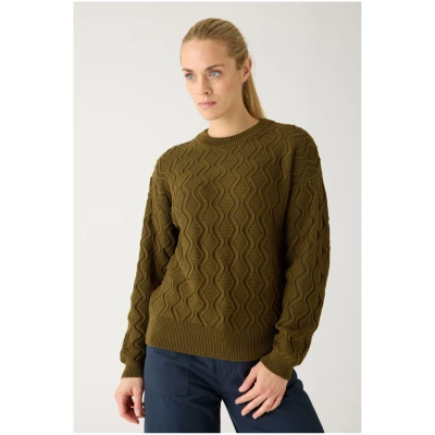 Strickpullover Cable Crew Neck Grün