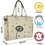 Sunsa Vintage Tasche XXL Handtasche Beige Shopper Canvas Weekender Bag Badetasche