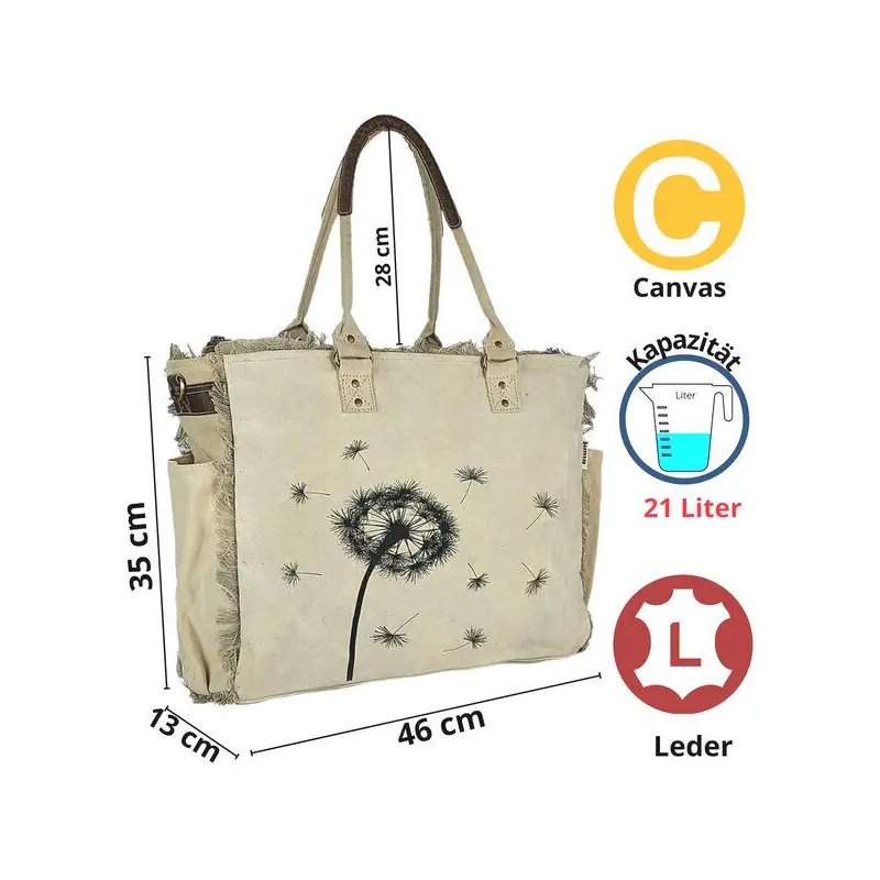 Sunsa Vintage Tasche XXL Handtasche Beige Shopper Canvas Weekender Bag Badetasche