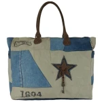 Sunsa XXL Handtasche Jeans Tasche große Shopper Vintage Schultertasche Badetasche