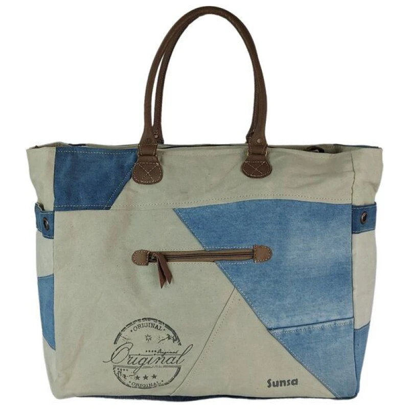 Sunsa XXL Handtasche Jeans Tasche große Shopper Vintage Schultertasche Badetasche